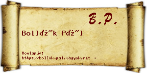 Bollók Pál névjegykártya